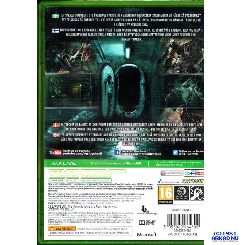 RESIDENT EVIL REVELATIONS XBOX 360