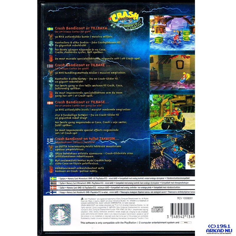 CRASH BANDICOOT THE WRATH OF CORTEX PS2