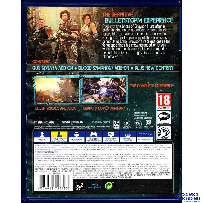 BULLETSTORM FULL CLIP EDITION PS4