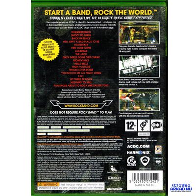 ROCK BAND LIVE AC/DC XBOX 360