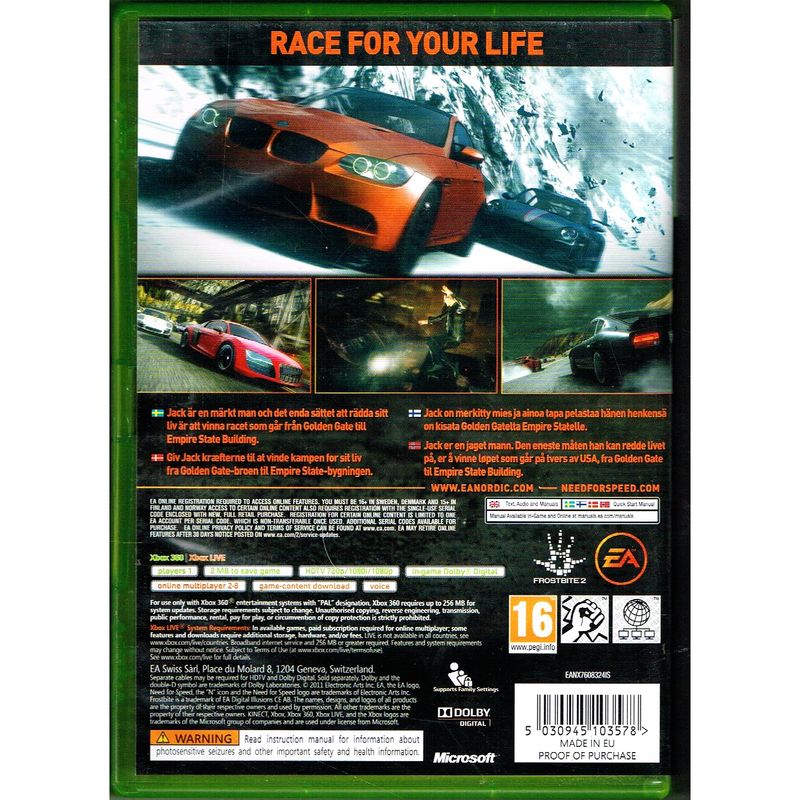 NEED FOR SPEED THE RUN XBOX 360