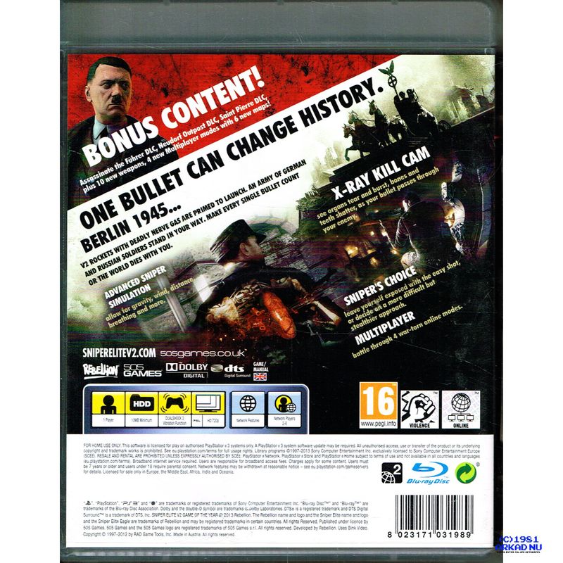 SNIPER ELITE V2 GAME OF THE YEAR EDITION PS3