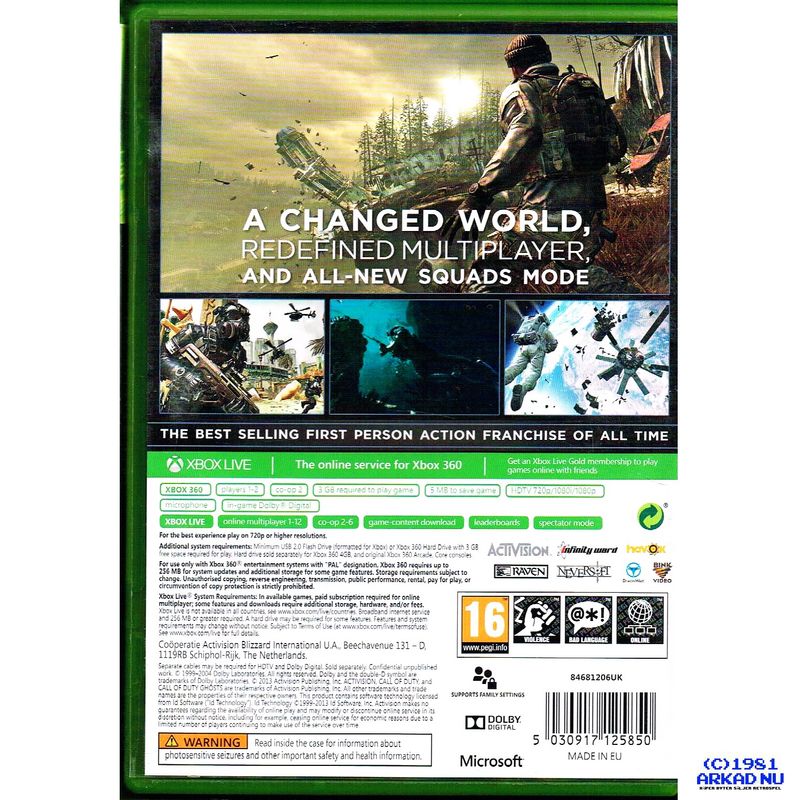 CALL OF DUTY GHOSTS XBOX 360