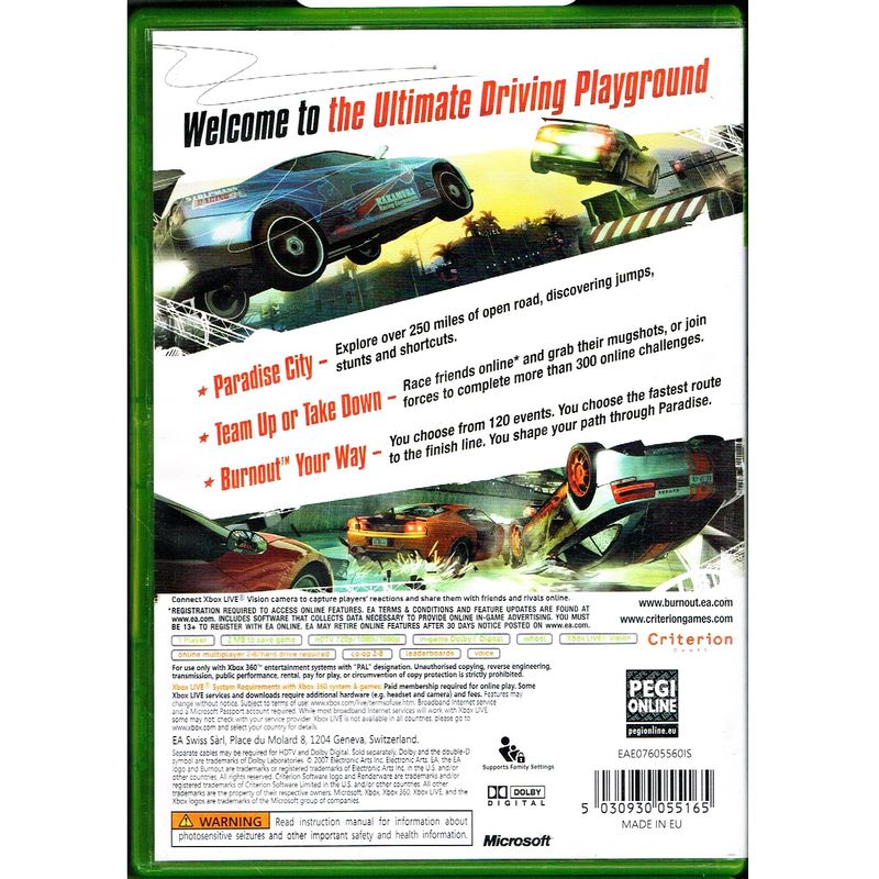 BURNOUT PARADISE XBOX 360