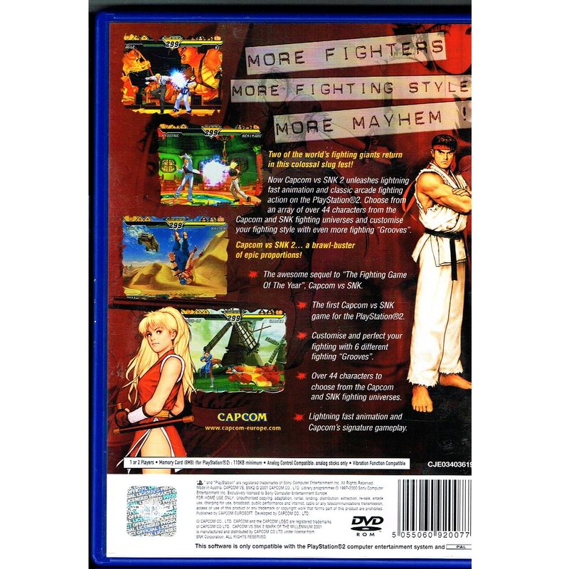 CAPCOM VS SNK 2 MARK OF THE MILLENNIUM 2001 PS2