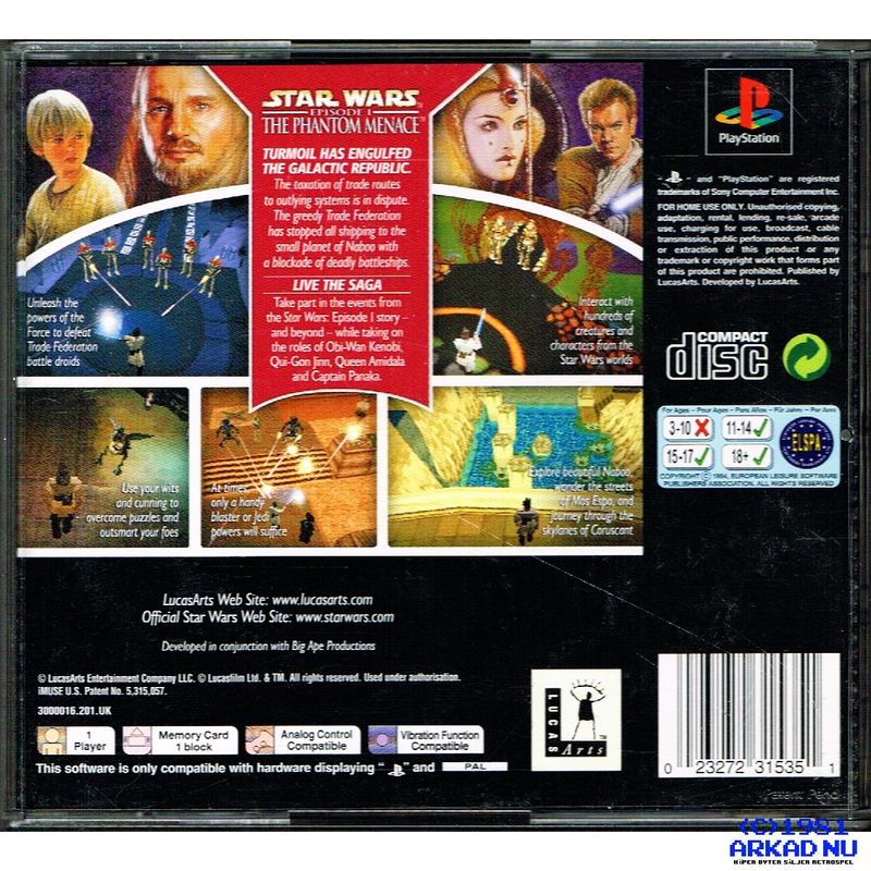 STAR WARS EPISODE I THE PHANTOM MENACE PS1