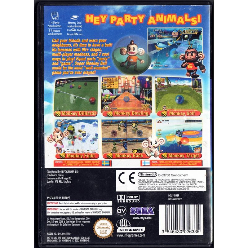 SUPER MONKEY BALL GAMECUBE