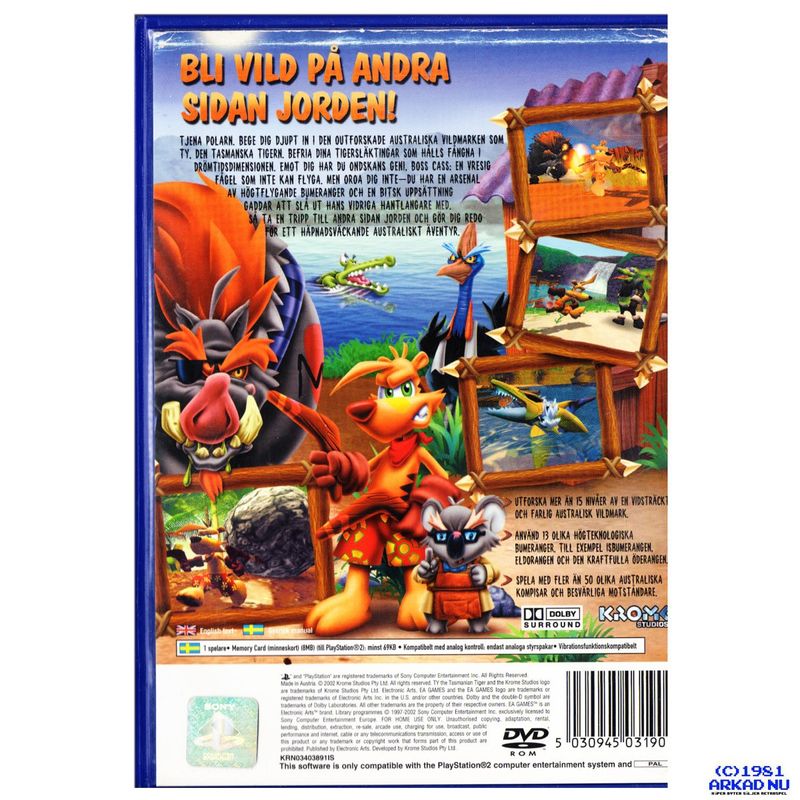 TY THE TASMANIAN TIGER PS2