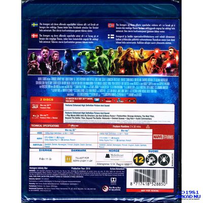 AVENGERS INFINITY WARS BLU-RAY 3D + BLU-RAY