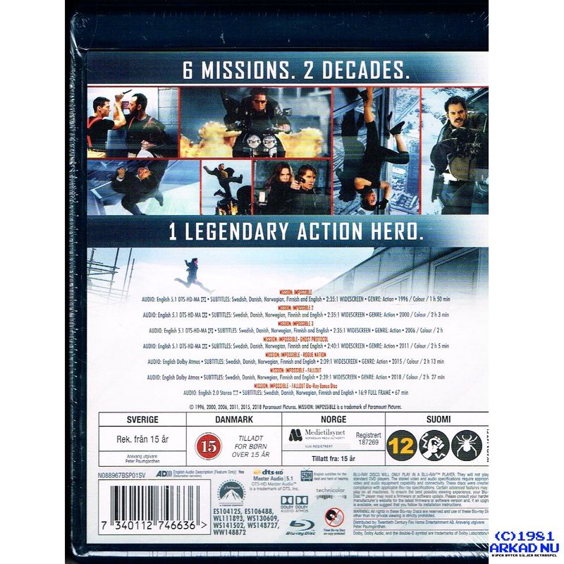 MISSION IMPOSSIBLE 6-MOVIE COLLECTION BLU-RAY