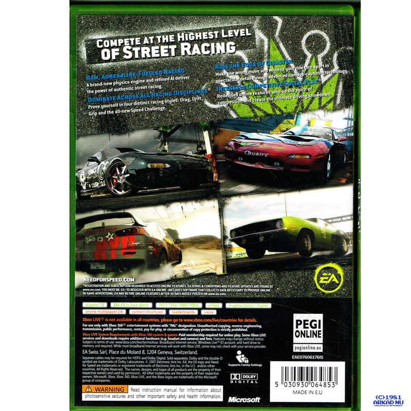 NEED FOR SPEED PROSTREET XBOX 360