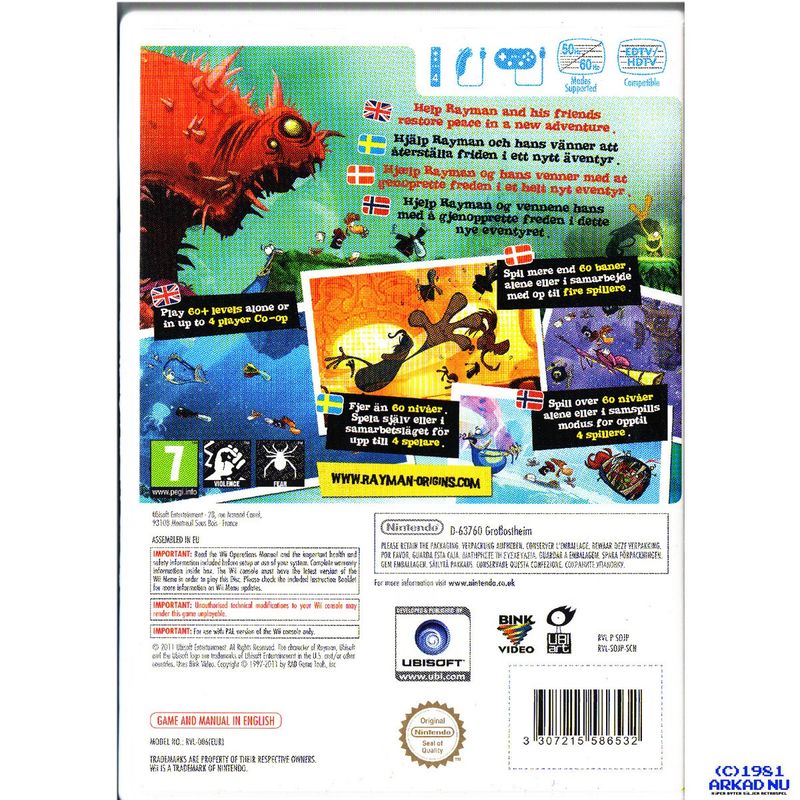 RAYMAN ORIGINS WII