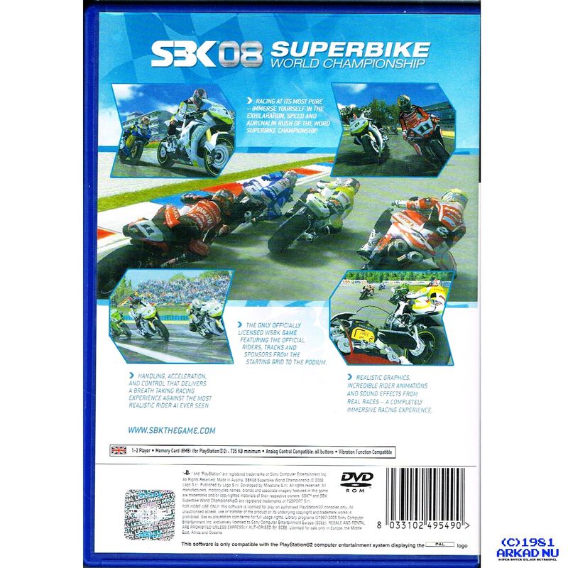 SBK 08 SUPERBIKE WORLD CHAMPIONSHIP PS2