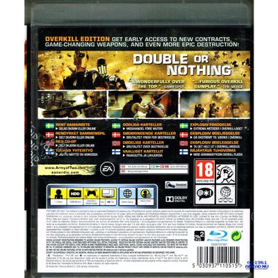 ARMY OF TWO THE DEVILS CARTEL OVERKILL EDITION PS3