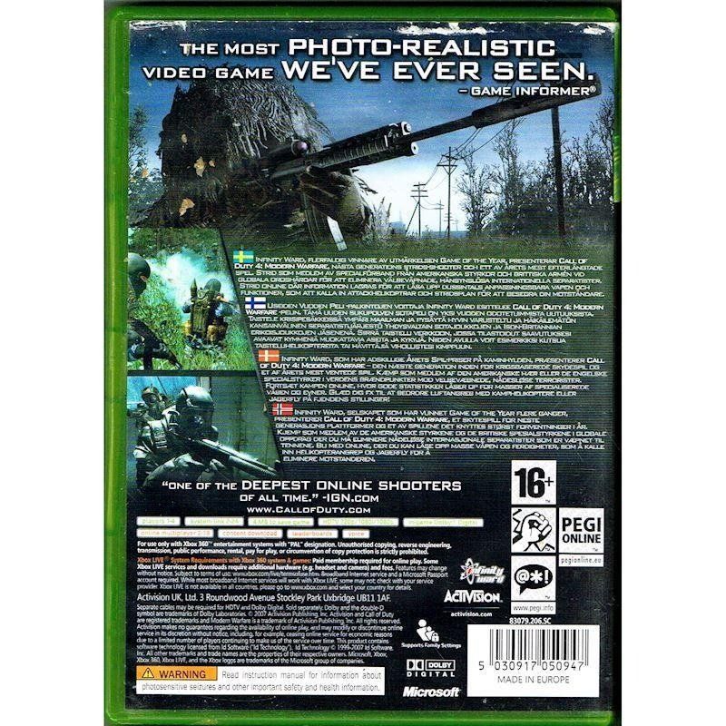 CALL OF DUTY 4 MODERN WARFARE XBOX 360