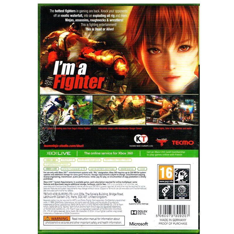 DEAD OR ALIVE 5 XBOX 360