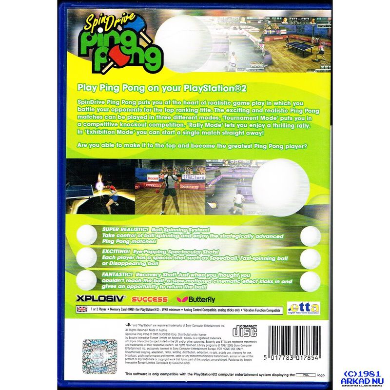 SPIN DRIVE PING PONG PS2