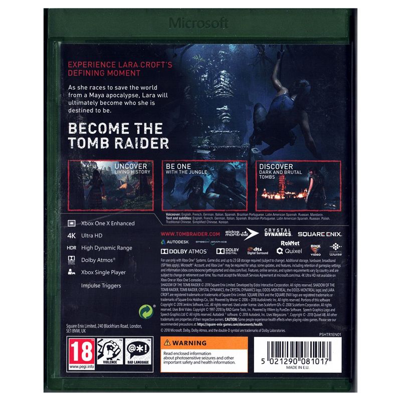 SHADOW OF THE TOMB RAIDER XBOX ONE