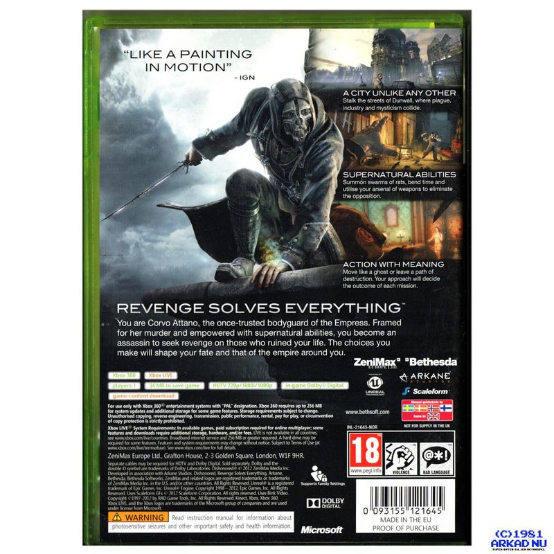 DISHONORED XBOX 360