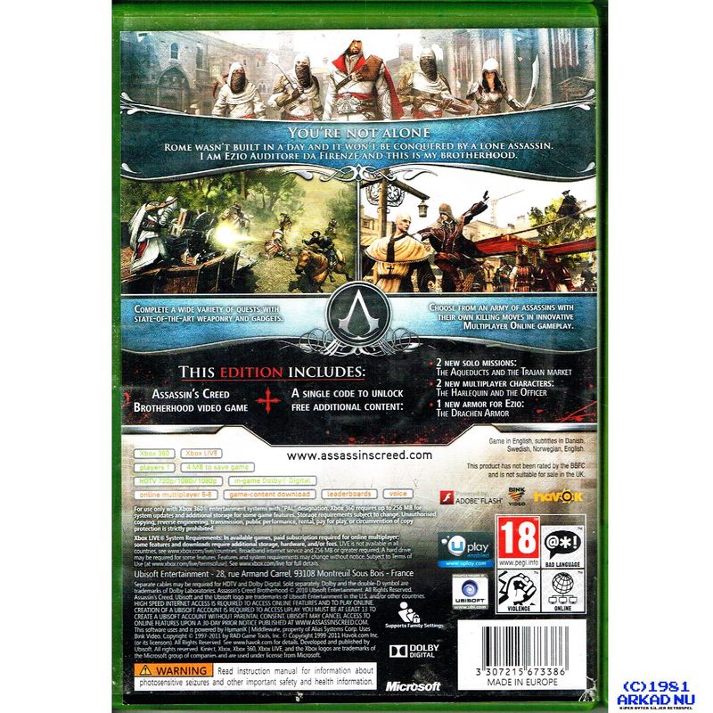 ASSASSINS CREED BROTHERHOOD SPECIAL EDITION XBOX 360