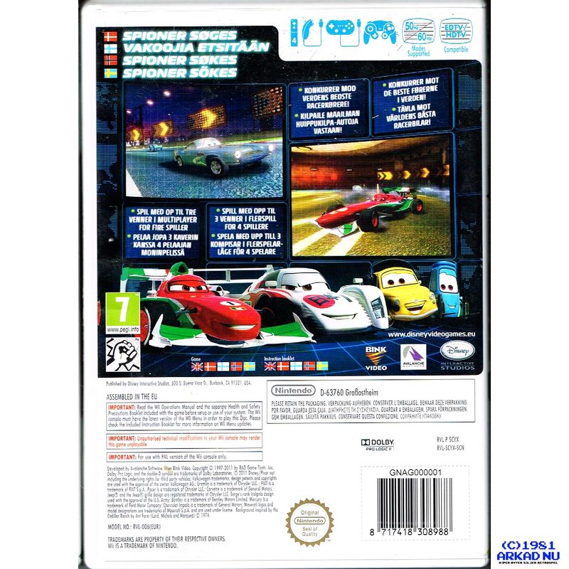 DISNEY PIXAR CARS 2 WII