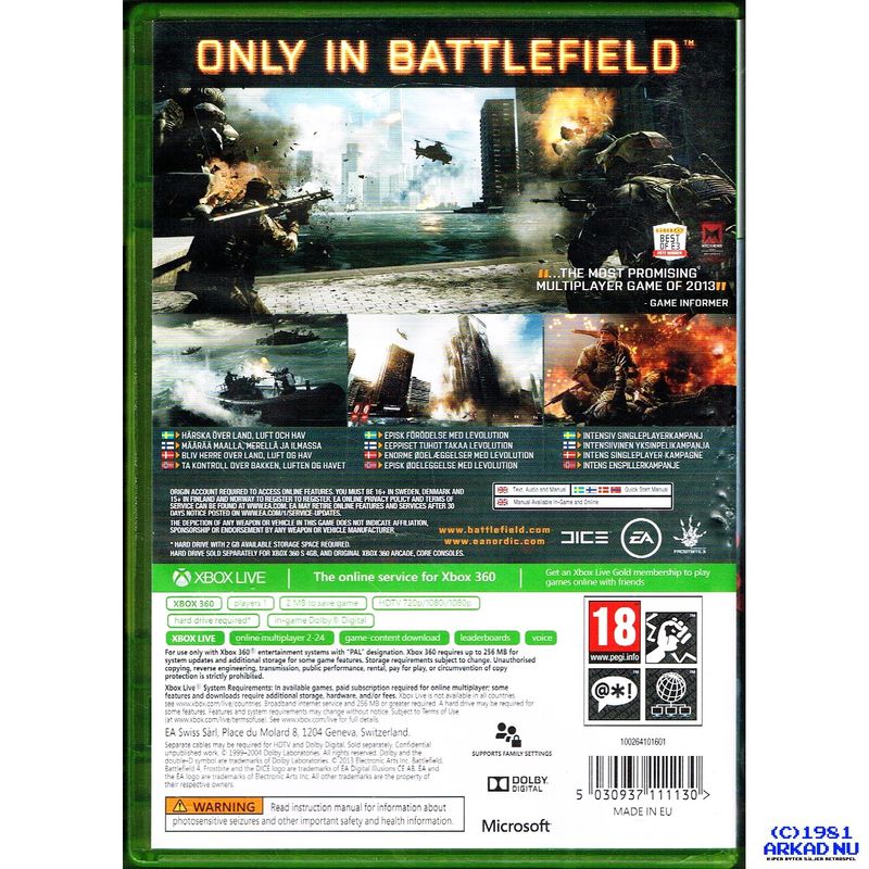 BATTLEFIELD 4 XBOX 360