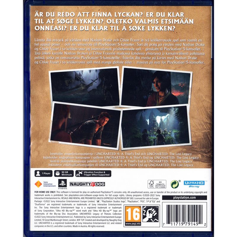 UNCHARTED LEGACY OF THIEVES COLLECTION REMASTERED PS5