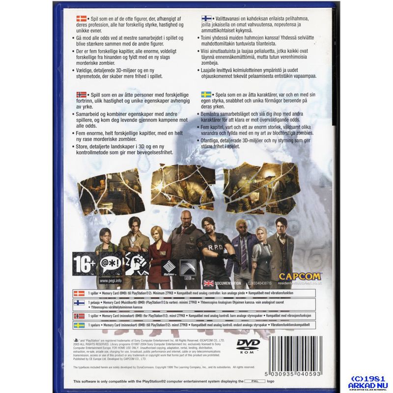 RESIDENT EVIL OUTBREAK PS2