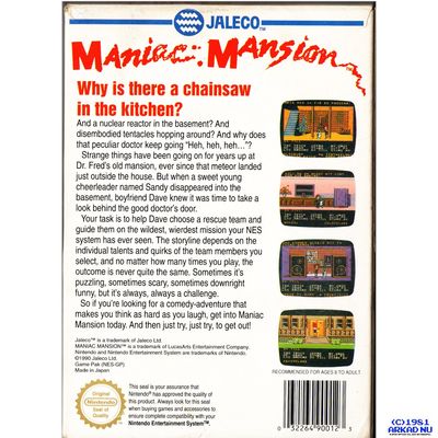 MANIAC MANSION NES SCN