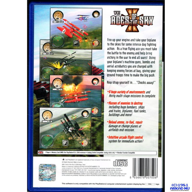 WWI ACES OF THE SKY PS2