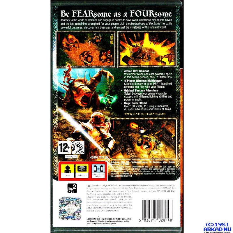 UNTOLD LEGENDS BROTHERHOOD OF THE BLADE PSP