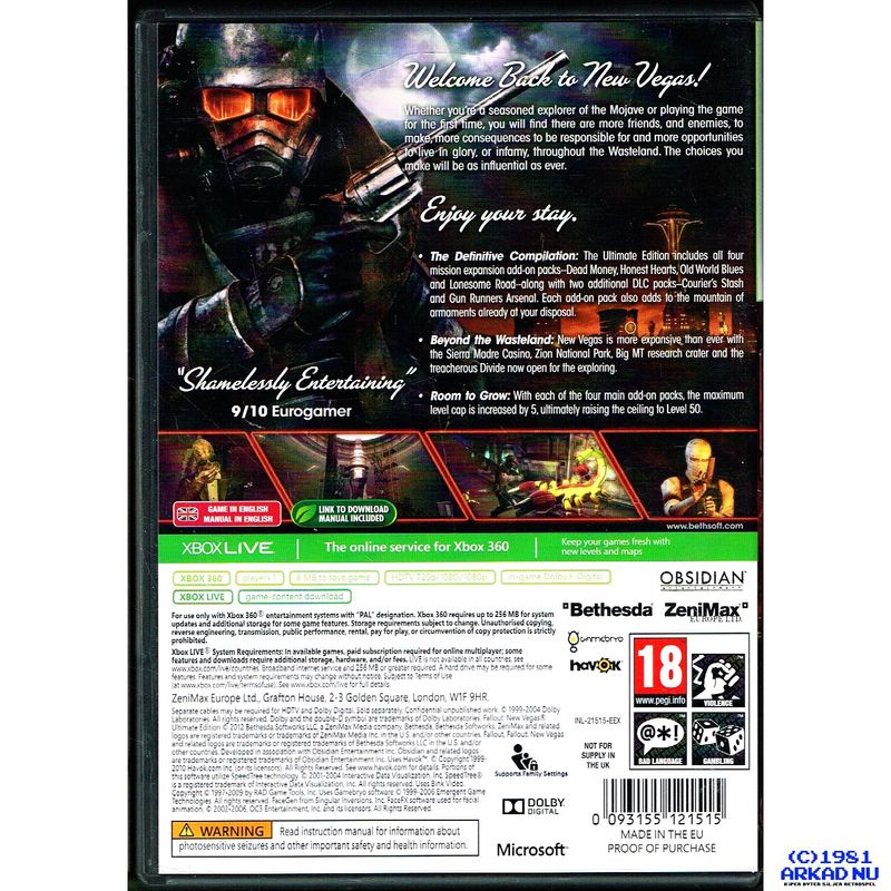 FALLOUT NEW VEGAS ULTIMATE EDITION XBOX 360