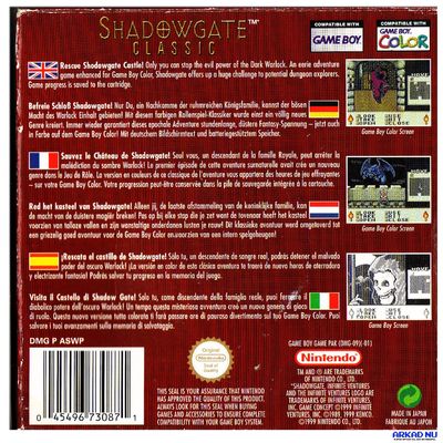 SHADOWGATE CLASSIC GAMEBOY COLOR