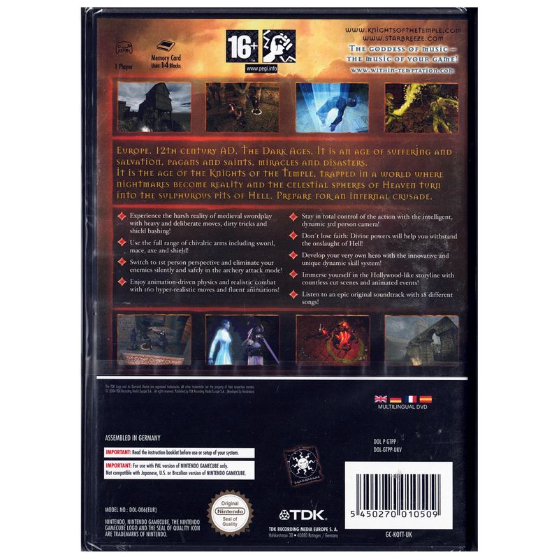 KNIGHTS OF THE TEMPLE INFERNAL CRUSADE GAMECUBE NYTT INPLASTAD