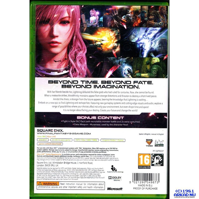 FINAL FANTASY XIII-2 NORDIC EDITION XBOX 360