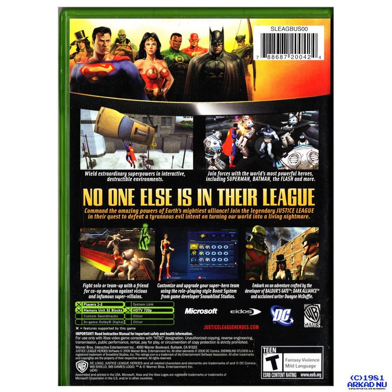 JUSTICE LEAGUE HEROES XBOX NTSC USA