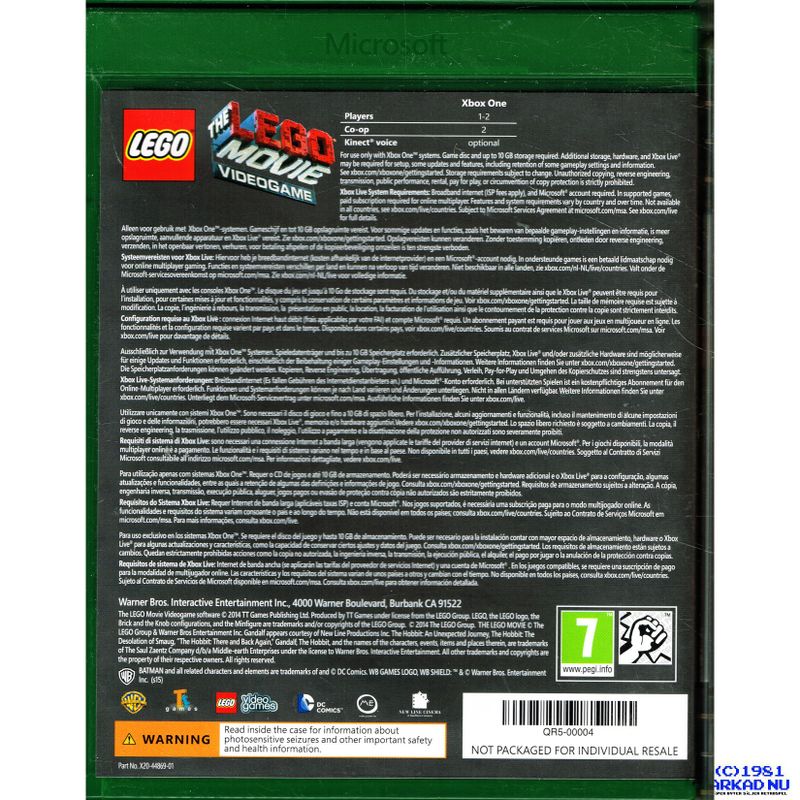 LEGO MOVIE THE VIDEOGAME XBOX ONE