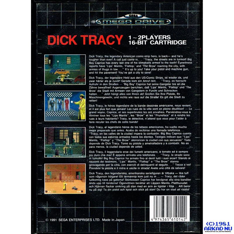 DICK TRACY MEGADRIVE