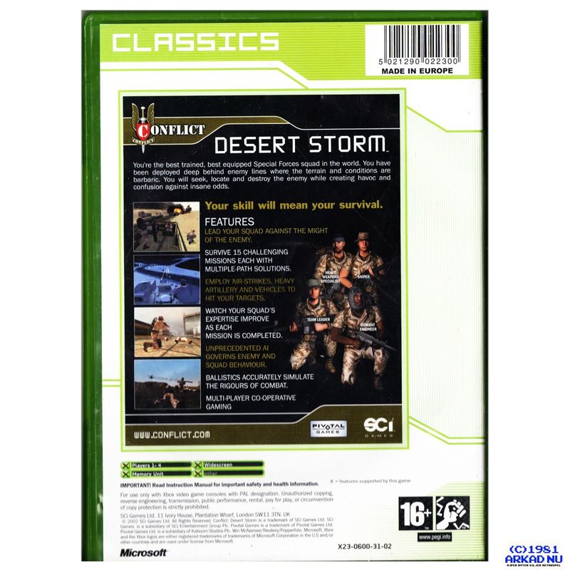 CONFLICT DESERT STORM XBOX