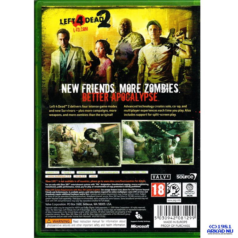 LEFT 4 DEAD 2 XBOX 360