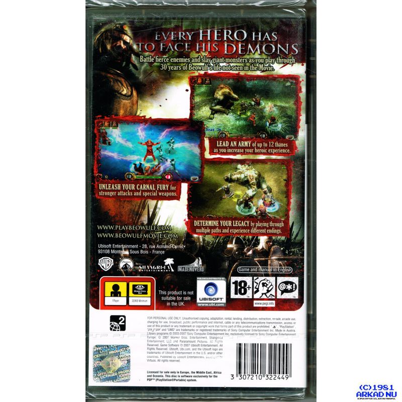 BEOWULF THE GAME PSP NYTT INPLASTAT