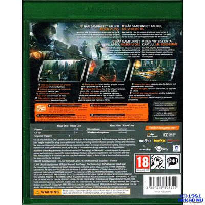 TOM CLANCYS THE DIVISION XBOX ONE