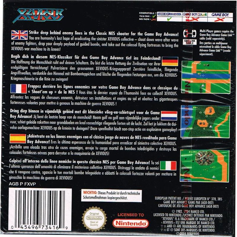 XEVIOUS NES CLASSICS GAMEBOY ADVANCE