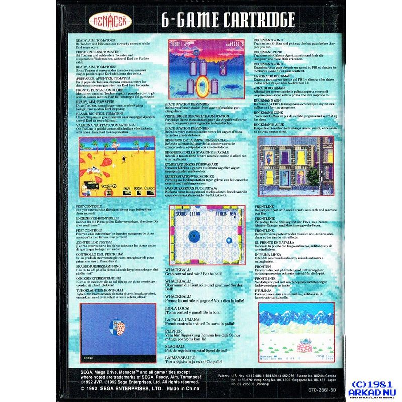 MENACER 6 GAME CARTRIDGE MEGADRIVE