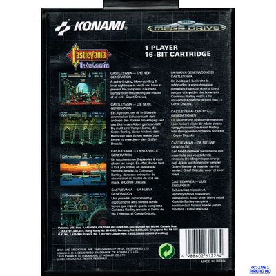 CASTLEVANIA THE NEW GENERATION MEGADRIVE