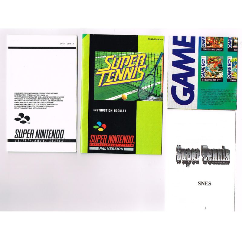 SUPER TENNIS SNES SCN SVENSK FOLDER A4