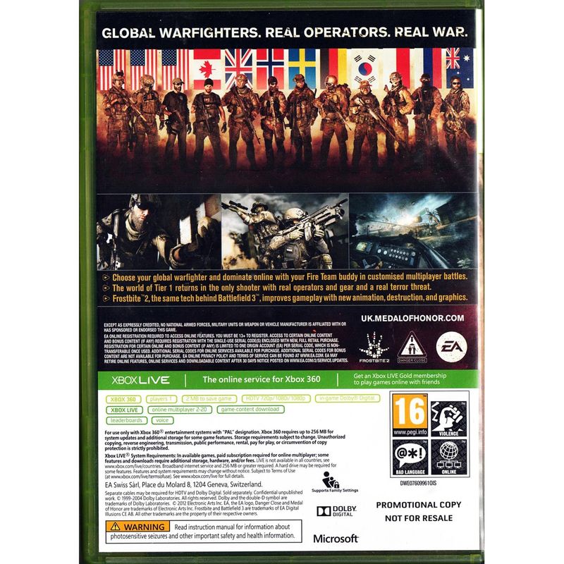 MEDAL OF HONOR WARFIGHTER XBOX 360 PROMO