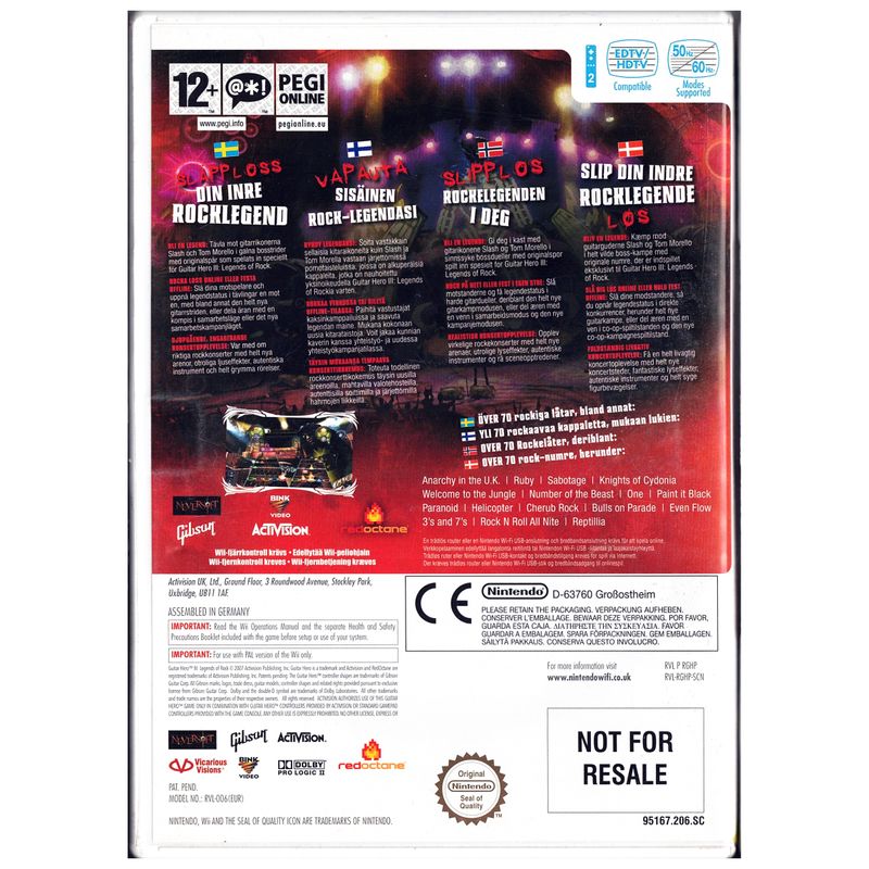 GUITAR HERO III LEGENDS OF ROCK WII