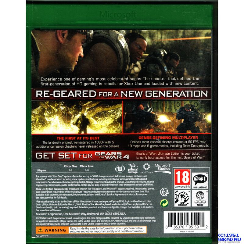 GEARS OF WAR ULTIMATE EDITION XBOX ONE