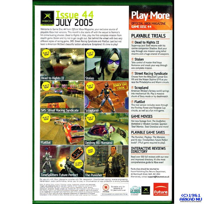 OFFICIAL XBOX MAGAZINE GAME DISC 44 JULY 2005 XBOX